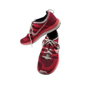 Nike Flyknit One Running Sneakers Women's 8.5 Red Mesh Breathable Lightweight